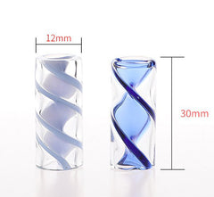 12mm D x30mm H Spiral Glass Filter Tips Glass Holder