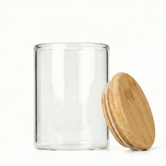 15oz Clear Glass Jar with Wood Lid – Custom Branding Available