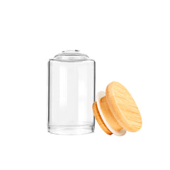 1oz Glass Display Dome Jar with Wood Lid – Custom Branding Available