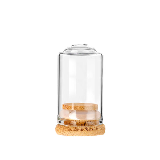 1oz Glass Display Dome Jar with Wood Lid – Custom Branding Available
