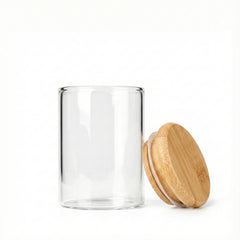 4oz Glass Storage Jar with Wooden Lid – Custom Logo Print or Etched Lid
