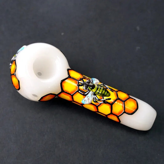 5" 3D Handmade Honeycomb Bee Hand Pipe