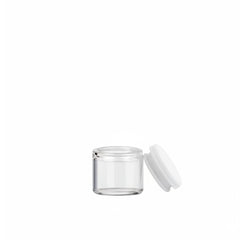 5ml / 1g Wide Neck Glass Concentrate Container w/ Silicone Cap-White-
