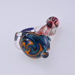 CUSTOM | 5" Glass Spoon Pipe for Dry Herb Layered Cane Glasswork