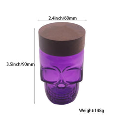 Colorful Transparent Skull-shaped Wood lid Airtight Jar