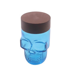 Colorful Transparent Skull-shaped Wood lid Airtight Jar