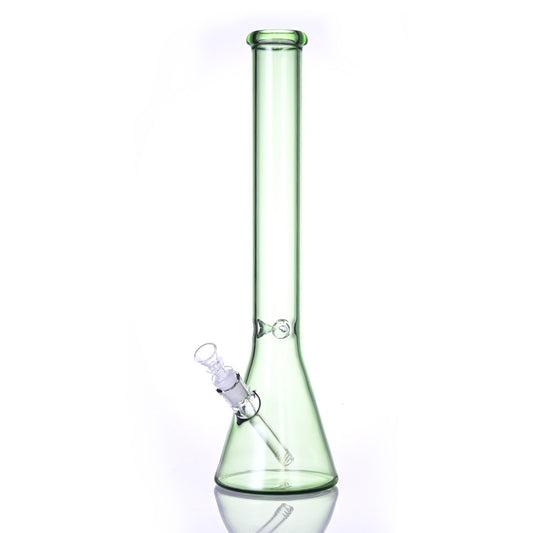 CUSTOM | 45cm/17.7 Inch Transparent Green Glass Water Pipe - Bubbler
