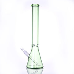CUSTOM | 45cm/17.7 Inch Transparent Green Glass Water Pipe - Bubbler