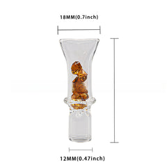 Glass Filter Tips with Inside Diamond Beads -0.43Inch W x 1.96Inch H