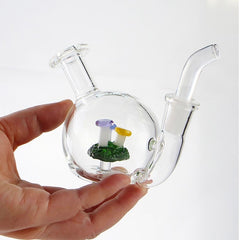 CUSTOM | 4.3" Ball Glass Bong Mushroom Filter Thick Water Pipe Bubbler W/Bowl
