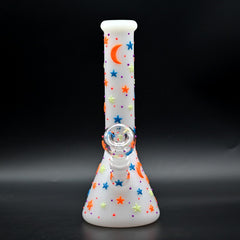 CUSTOM | 10inch Glow in the Dark Handcrafted High Quality Beaker - Glass Water Pipe