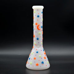 CUSTOM | 10inch Glow in the Dark Handcrafted High Quality Beaker - Glass Water Pipe