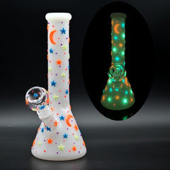CUSTOM | 10inch Glow in the Dark Handcrafted High Quality Beaker - Glass Water Pipe