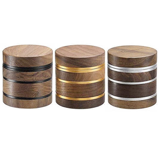 Premium Walnut Wood & Aluminum 63mm 4-Layer Grinder