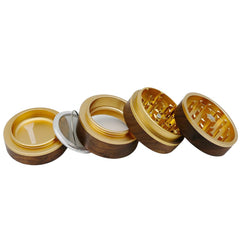 Premium Walnut Wood & Aluminum 63mm 4-Layer Grinder