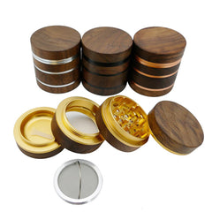 Premium Walnut Wood & Aluminum 63mm 4-Layer Grinder