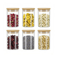 8oz Clear Glass Jar with Smell-proof Wood lid