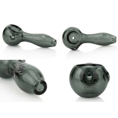 CUSTOM | 4" Glass Bowl Spiral White Lines Spoon Pipes Unique Pipe