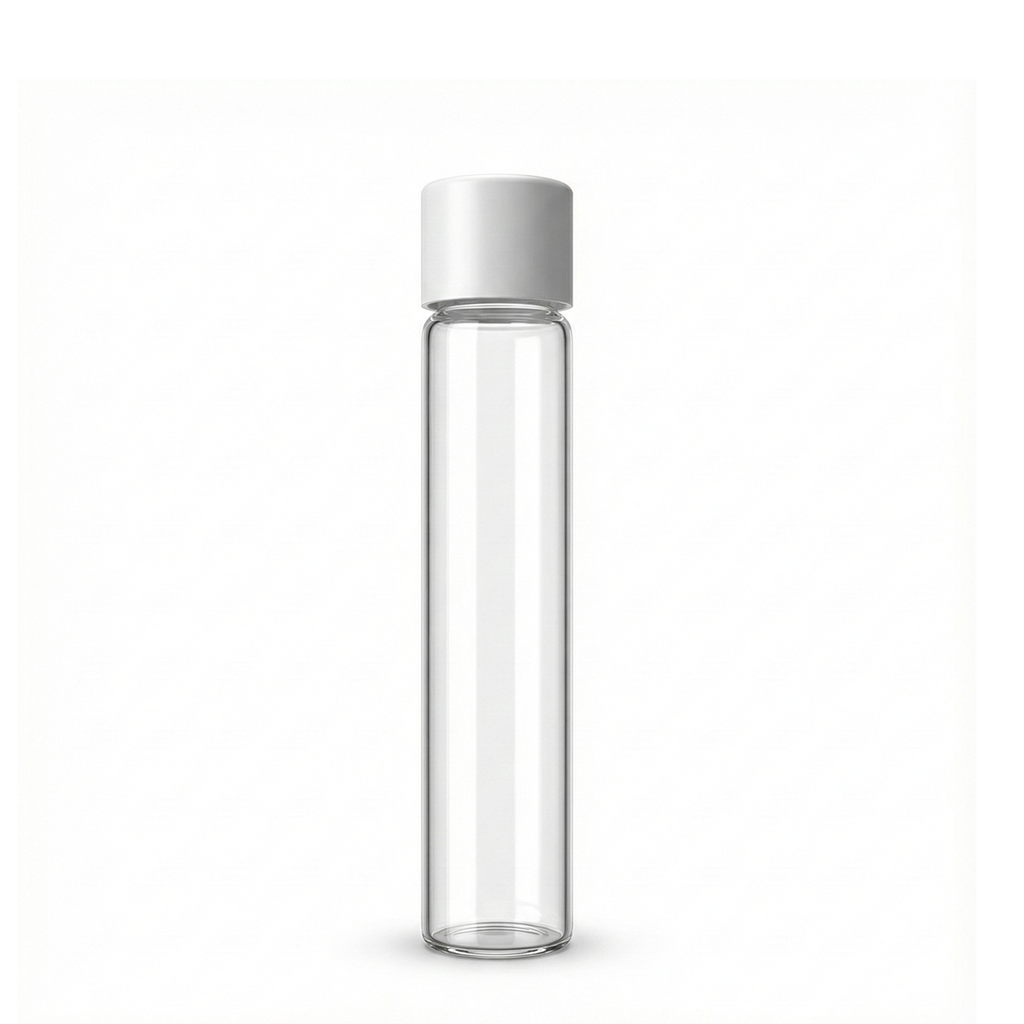 118mm White Glass Pre-Roll Tube with CR Cap
