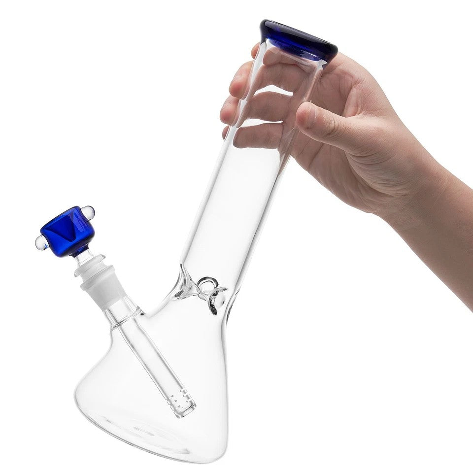 CUSTOM | 11 Inch Heavy Duty Glass Bong Glass Water Pipe Beaker 14MM Bowl