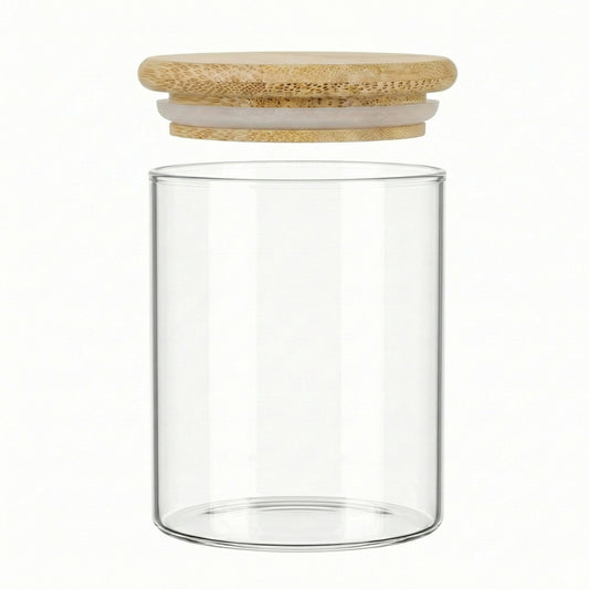 15oz Clear Glass Jar with Wood Lid – Custom Branding Available