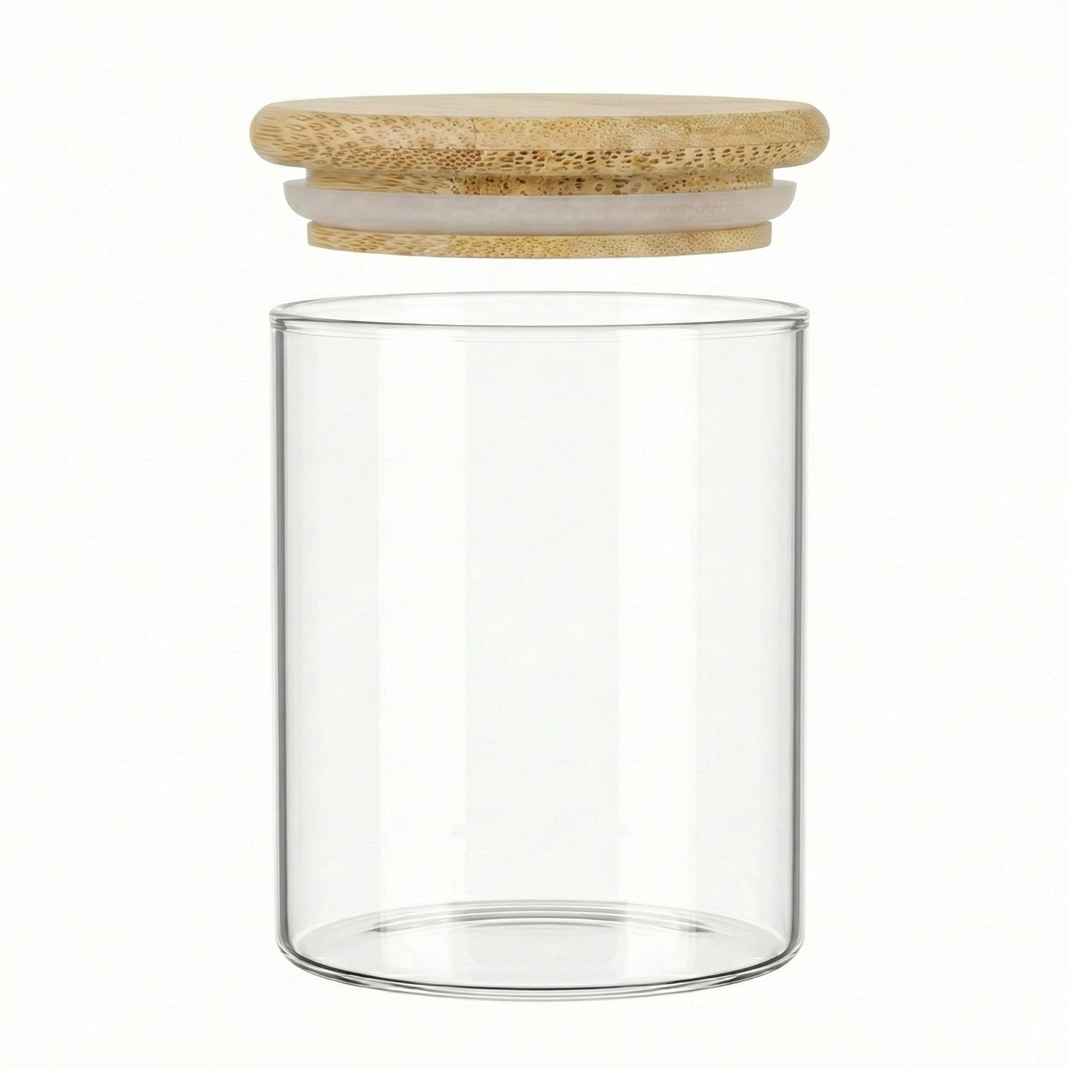 10oz Glass Storage Jar with Wooden Lid – Custom Logo Print or Etched Lid