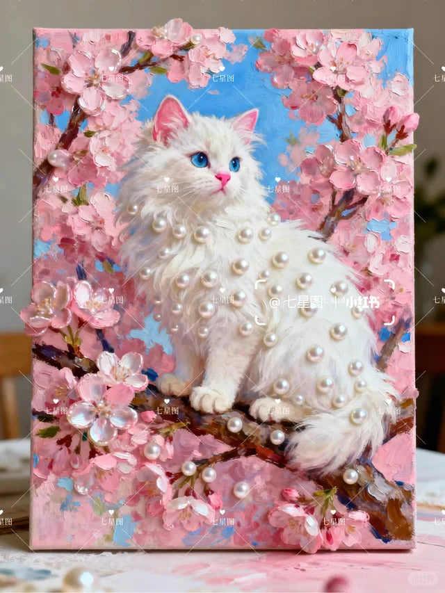 Gifty Pearl Painting Kit |  Pink Cat
