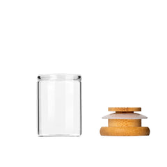 1oz/1g Stash Glass Jar with Bamboo Lid for Food Spice Flower Multiple Storage Uses