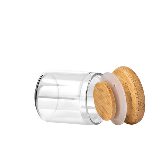 1oz/1g  Clear Glass Jar with Wood Lid