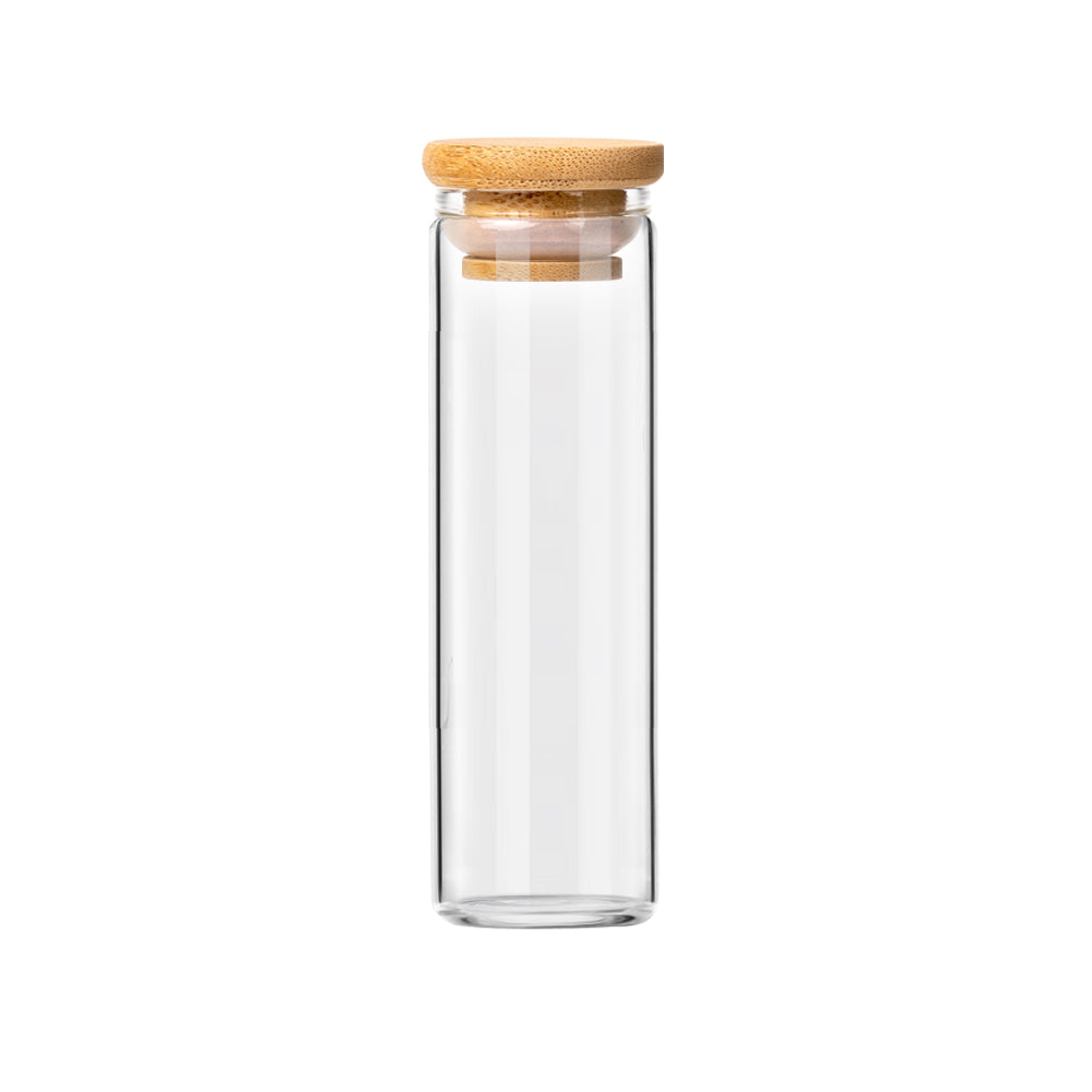6oz Glass Storage Jar with Wooden Lid – Custom Logo Print or Etched Lid