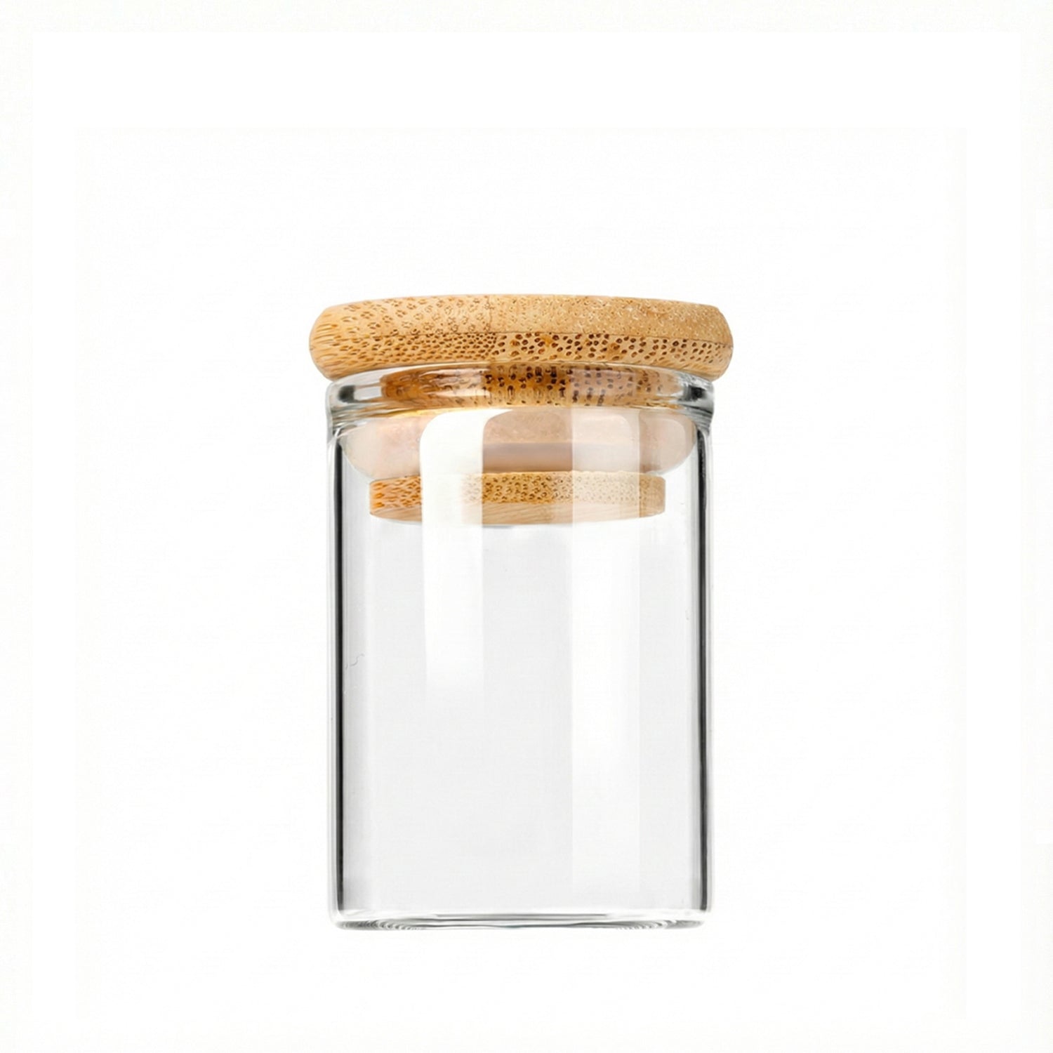 4oz Glass Storage Jar with Wooden Lid – Custom Logo Print or Etched Lid