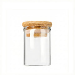 4oz Glass Storage Jar with Wooden Lid – Custom Logo Print or Etched Lid