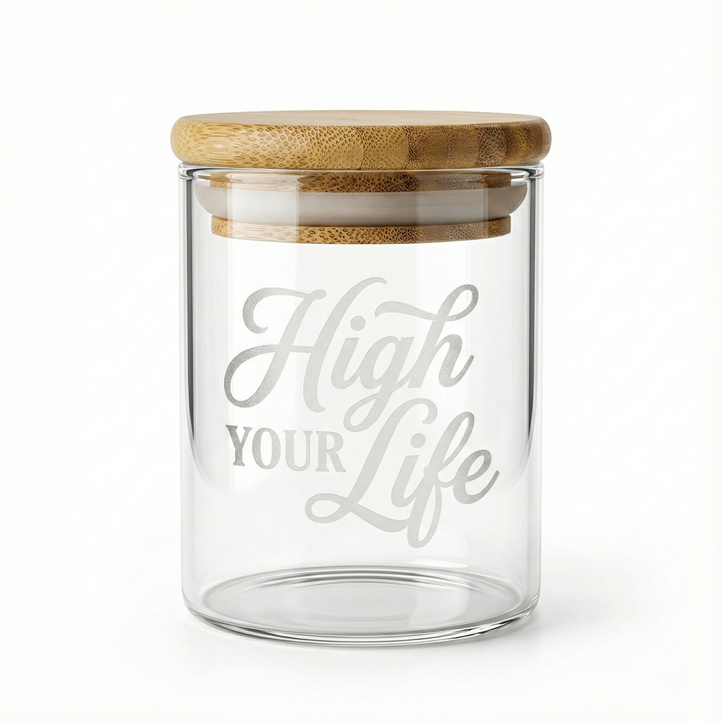 8oz Clear Glass Jar with Smell-proof Wood lid