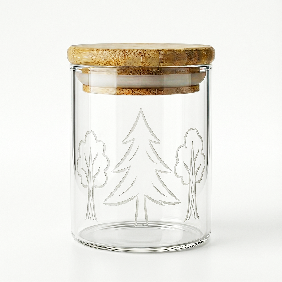 8oz Clear Glass Jar with Smell-proof Wood lid