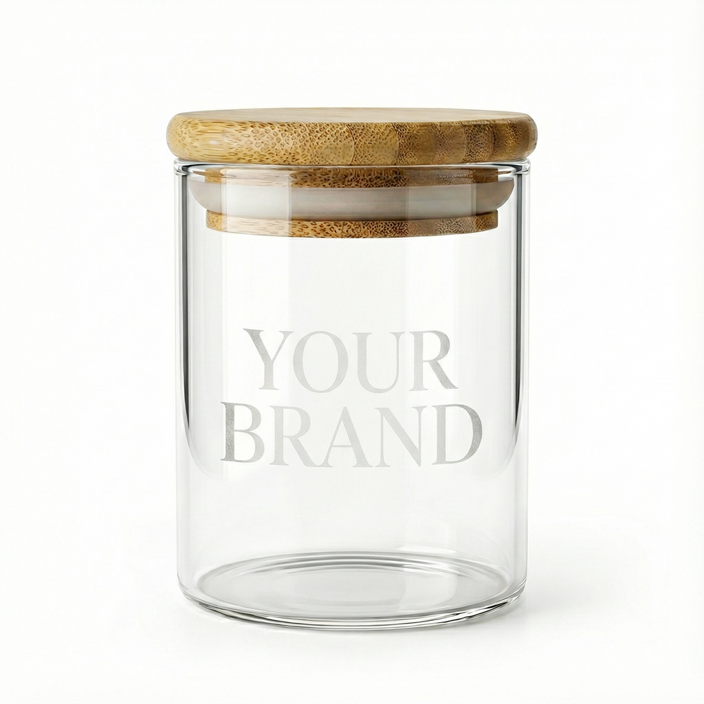 8oz Clear Glass Jar with Smell-proof Wood lid