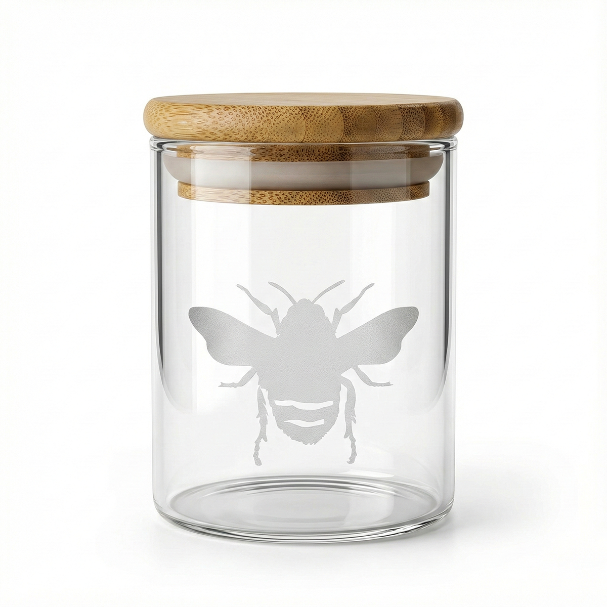 15oz Clear Glass Jar with Wood Lid – Custom Branding Available