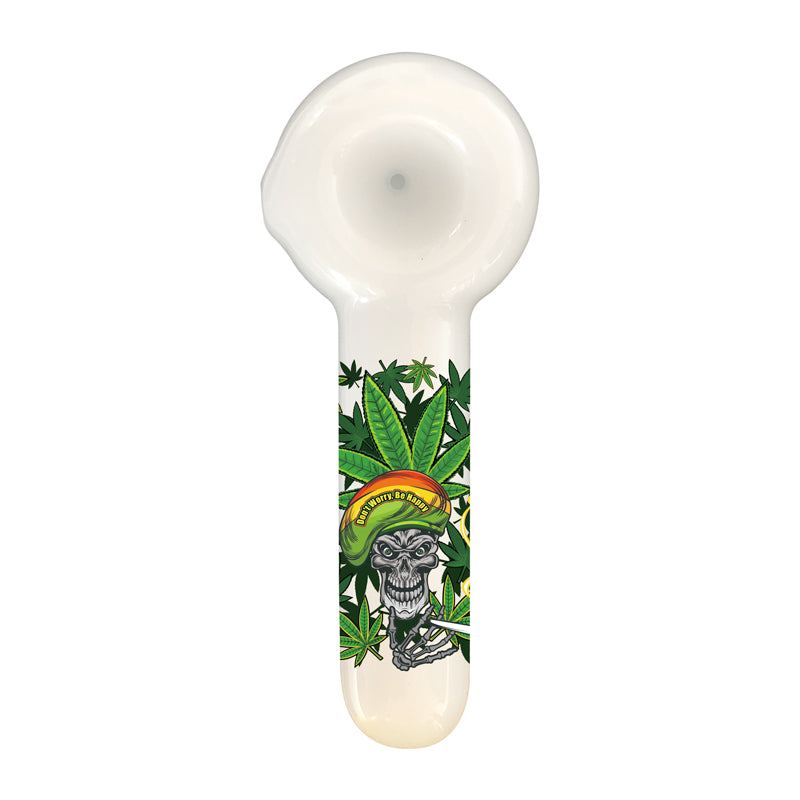 Custom Printed 5 Inch Glass Hand Pipe – Small Spoon-Style Pipe