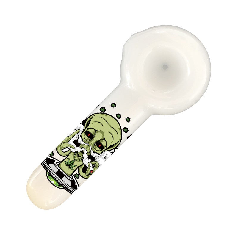 Custom Printed 5 Inch Glass Hand Pipe – Small Spoon-Style Pipe