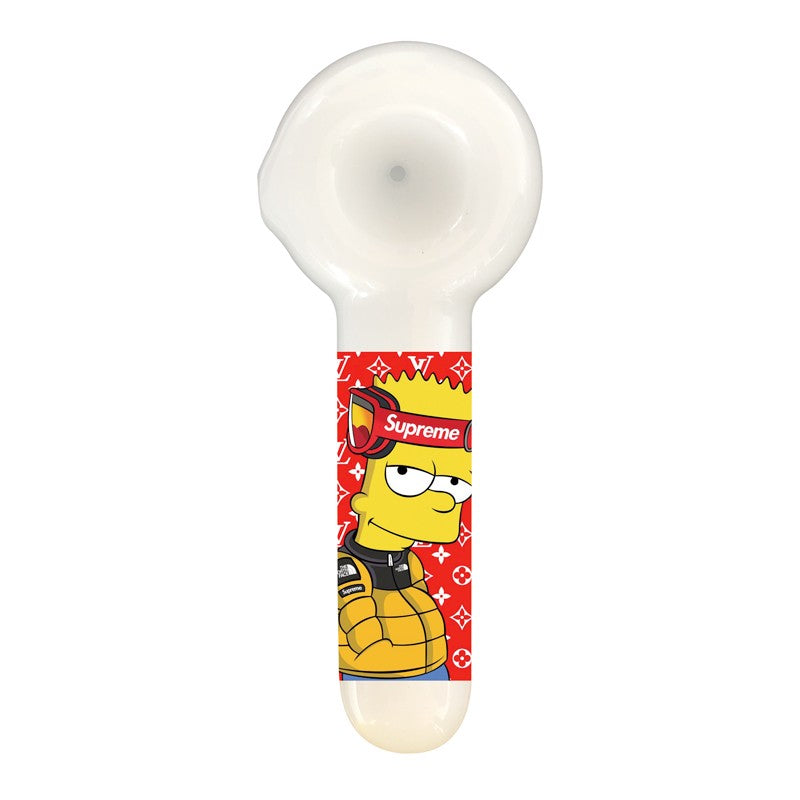 Custom Printed 5 Inch Glass Hand Pipe – Small Spoon-Style Pipe