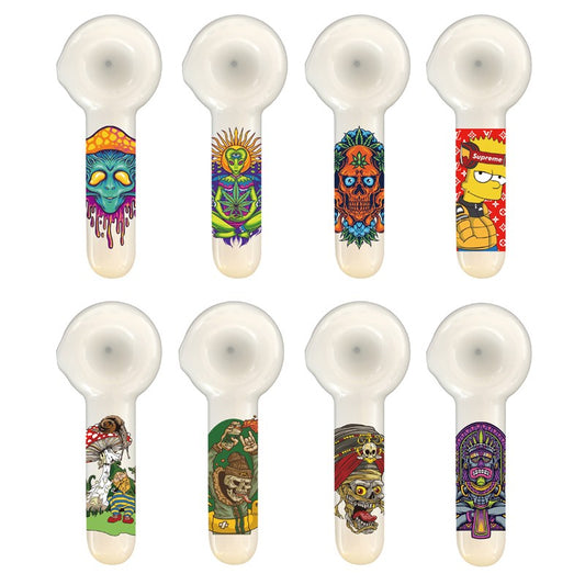 Custom Printed 5 Inch Glass Hand Pipe – Small Spoon-Style Pipe
