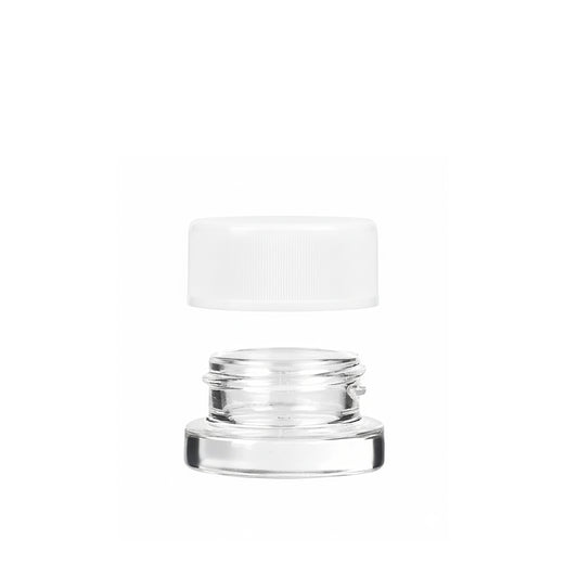 5ml Thick Glass Container with Screw White Lid for Oil, Lip Balm, Wax, Cosmetics