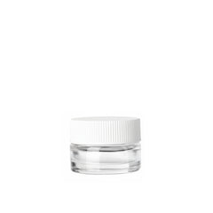 5ml Thick Glass Container with Screw White Lid for Oil, Lip Balm, Wax, Cosmetics