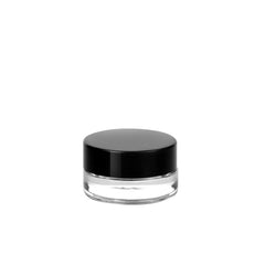 5ml Empty Glass Jars with Black Lid, Clear Airtight Container for Cosmetics, Lotion, Cream, Samples, Wax