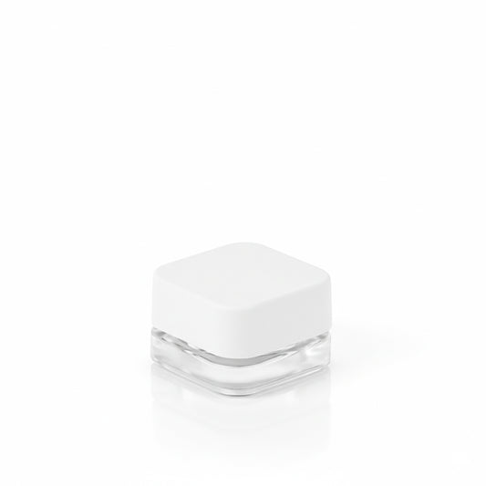 5ml Glass Square Concentrate Container with Child-Resistant White Cap Customize Printing Available