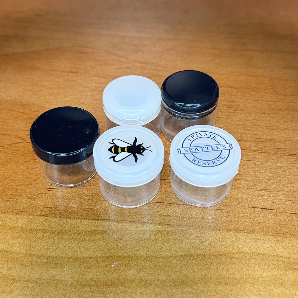 6ml/1g Wide Mouth Glass Concentrate Container w/ Silicone Cap