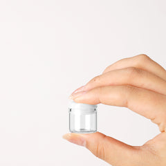 5ml / 1g Wide Neck Glass Concentrate Container w/ Silicone Cap-White-