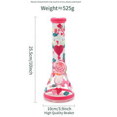 CUSTOM | 10Inch Pink Glass  Handcrafted Beaker Bongs