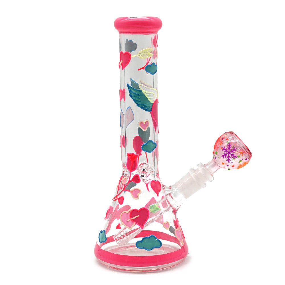 CUSTOM | 10Inch Pink Glass  Handcrafted Beaker Bongs