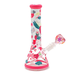 CUSTOM | 10Inch Pink Glass  Handcrafted Beaker Bongs