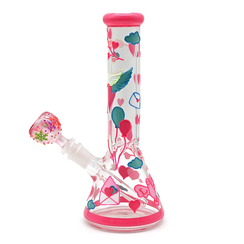 CUSTOM | 10Inch Pink Glass  Handcrafted Beaker Bongs